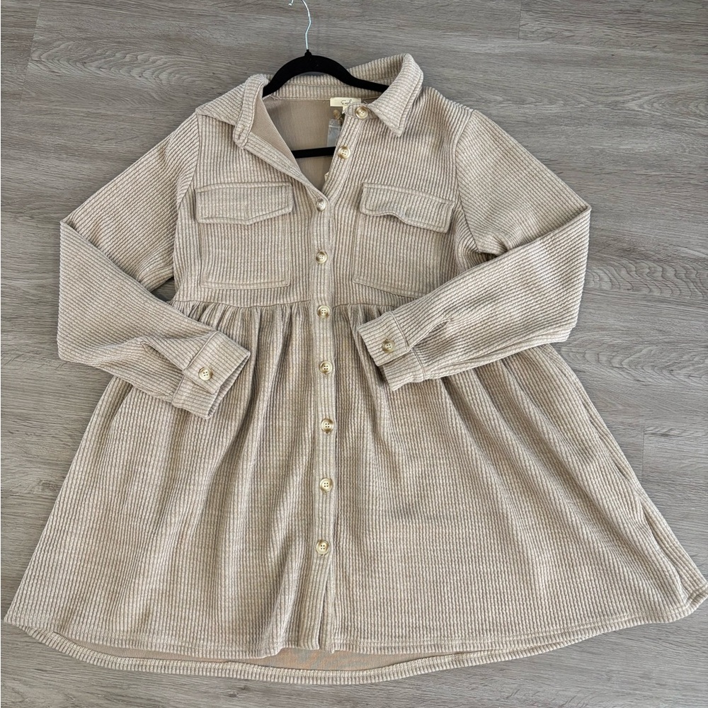 Gail Knit Long Sleeve Dress - Mushroom